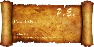 Pap Edvin névjegykártya